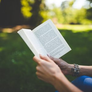 双男主小说主编林涧的工作照：坐在堆满分类稿件的书桌前，一手扶着摊开的笔记本一手在屏幕上调整标签分类，侧逆光勾出轮廓，表情专注
